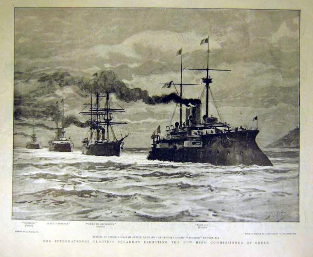 Graphic Jan 7 1899 George arrival naval escort